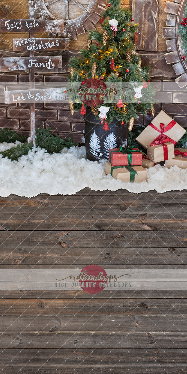 Weihnachts-Fotohintergrund 3x3m – Mikrofaser, Kakao Bar Design | Für Fotostudio & Dekoration