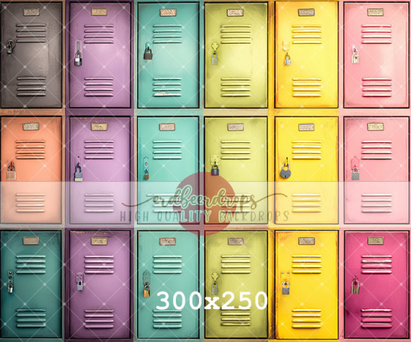 Hintergründe für Fotos von erdbeerdrops - School Locker - bunt - rechteckig