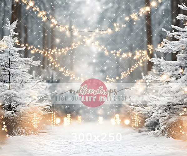 "Lichterwald" Backdrop Winter / Weihnachten ed-f-2501