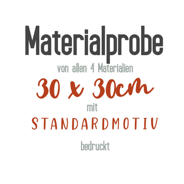 Materialmuster, 4 Materialien, 30x30cm, Standardmotiv