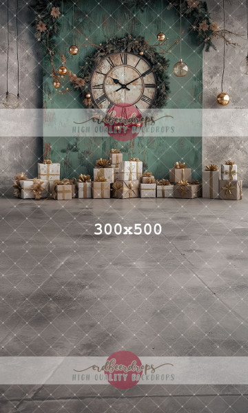 "Christmas Time" – Weihnachts-Backdrop mit Uhr ed-f-2613